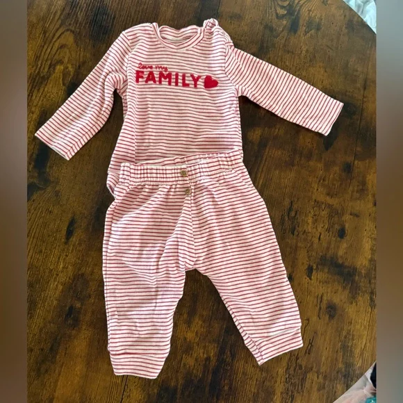 Carter's Pink and White Striped Pajama Set - Picture 4 of 9
